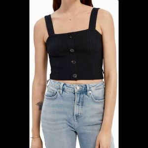 SCOTCH & SODA Navy Ribbed Cotton Blend Crop Top NWOT